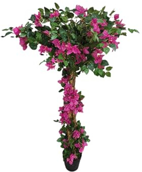 Cachpib Árbol artificial de buganvilla artificial, plantas artificiales en maceta, árbol artificial con flores para decoración del hogar, oficina, jardín, porche delantero