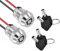VISSQH 2 x Interruttore a chiave rotondo a 12V,2 Posizioni On/Off,Interruttore di avviamento a chiave in Metallo Precablato da 12 mm