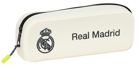 safta Real Madrid EQUIPACIÓN 25/26 Trousse carrée en Silicone, idéale pour Les Enfants d'âge Scolaire, Confortable et Polyvalente, qualité et résistance, 18,5 x 5,5 x 7,5 cm, Blanc, M, Décontracté