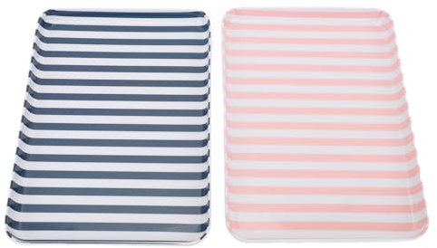 Cuenco de plástico de alta calidad para parejas con patrones únicos, 2 platos para servir platos azul y rosa, para ensalada de desayuno, postre para el desayuno y ensalada