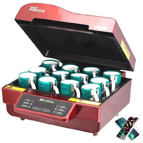3D Sublimation Vacuum Oven Machine, Multifunctional Heat Transfer Machine, with Intelligent Temperature Control, 12 Mugs/1 Time, for Mug/Cell Phone Case
