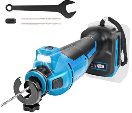 Cortador giratorio inalámbrico compatible con batería de 18-20 V, sierra de corte sin escobillas, herramienta de corte para paneles de yeso para cortar madera, yeso, cartón yeso y madera (sin batería)