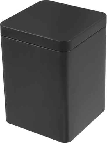 Yardenfun Quadratische Teedose Aus Robustem Metall Mit Luftdichtem Deckel Schwarz Blechdose Zur Aufbewahrung Von Tee SüßIgkeiten Und Geschenkverpackung FüR KüChe Und Haushalt
