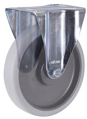 Bockrolle 200x40 mm grau thermoplastisch Lenkrolle Möbelrolle Transportrolle