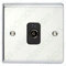Deta SD1264CHB TV Aerial Co-Axial Socket Isolated - 1 Gang (Polished Chrome/Black Insert)