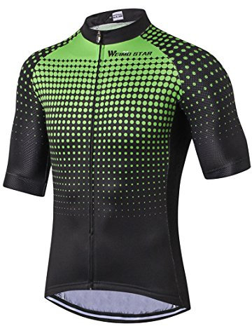 Cycling Jersey Men Bike Jersey Road Cycle Summer Mountain MTB Bicycle Clothing Short Sleeve T-Shirts Outdoor Sports Top Breathable Green Black Size XL