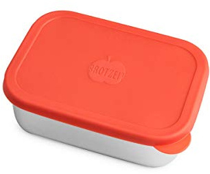 Brotzeit EINERLEI - dichte Brotdose - Edelstahl Dose mit Silikondeckel - 100% BPA frei, Farbe:Rot