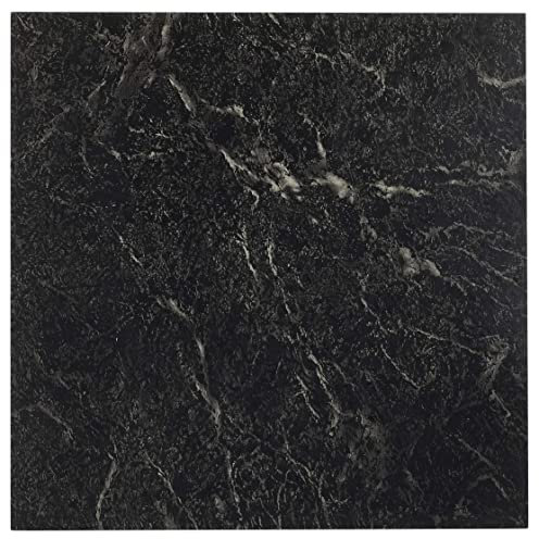 Achim Home Decor Selbstklebende Vinyl-Bodenfliesen, 30,5 x 30,5 cm, Schwarz mit weißer Ader, zum Abziehen und Aufkleben, DIY-Bodenbelag für Küche, Esszimmer, Schlafzimmer und Badezimmer