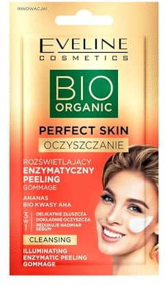 Eveline Cosmetics Perfect Skin Aufhellendes Enzym-Peeling mit AHA-Säuren - 3-in-1 Peeling, Glättung und Feuchtigkeitspflege, 8ml