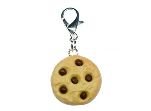 Miniblings Chocolate Chips Keks Charm Chocolate Cookie Plätzchen Handmade - Handmade Modeschmuck I Kettenanhänger versilbert - Bettelanhänger Bettelarmband - Anhänger für Armband