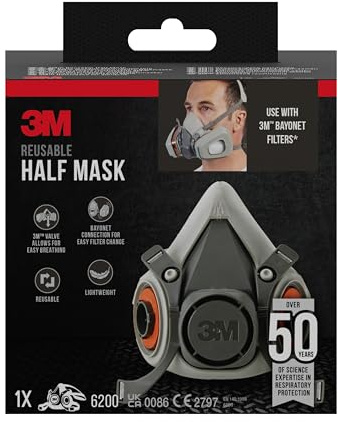 3M Custodia per mezza maschera 6200, riutilizzabile, taglia media