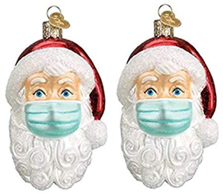Timess Christmas Personalisierter Weihnachtsmann mit Mundschutz personalisierte Ornamente Weihnachtsbaumschmuck Feiertage Dekorationen Segen Weihnachtsmann Weihnachtsbaum Hängen Anhänger (A2)