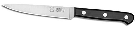 DUE BUOI CUCINA SERIE OLIMPO LAMA CM 12 - ACCIAIO BÖHLER N690-60 HRC - MANICO IN TECNO POLIMERO NERO