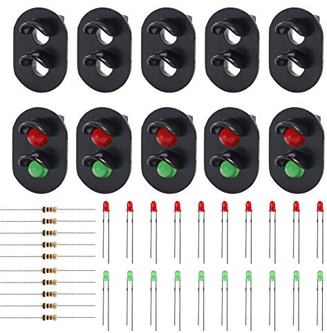 Evemodel 10 STK. Signale LED rot/grün DIY Ampeln Spur H0 / TT / 00 Signal Modellbau NEU