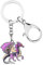 BONSNY Alliage d'émail Nouveauté Animaux Fantastiques Dragon Dinosaure Porte-clés Bijoux pour Femmes Cadeaux Voiture Sac à main Accessoires clés Charms (Lila)
