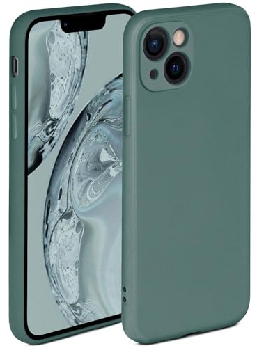 ONEFLOW Soft Case kompatibel mit iPhone 13 mini Hülle aus Silikon, erhöhte Kante für Bildschirmschutz, zweilagig, weiche Handyhülle - matt Petrol