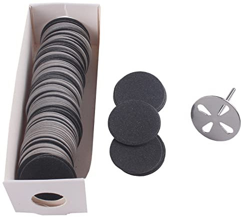 MZCMSL 100pcs Sanding Paper Discs with Metal Nail Drill Bit,25mm Pedicure Sanding Disc Bit for Manicure Pedicure,#240 Grit(Fine)