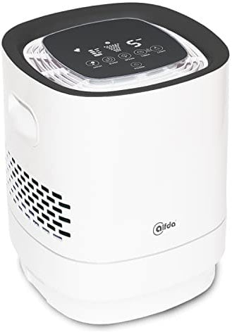 alfda Luftwäscher ALW350 mit HEPA-Filter & Aktivkohlevlies - 250 ml/h Befeuchtung - bis 35 m² - für Allergiker - befeuchtet Raumluft & entfernt 99,5% der Partikel wie Pollen, Feinstaub, Bakterien,…