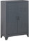 HOMCOM Armoire de Bureau à 3 Niveaux, Meuble de Rangement Bureau métallique avec 2 Portes et étagères réglables, Armoire à dossiers pour Le Bureau à Domicile, Le Garage, Gris