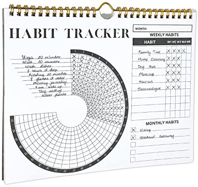 Lamare Habit Tracker Kalender – Inspirierendes Gewohnheitstagebuch mit Spiralbindung – Tägliches Gewohnheiten-Tracker-Tagebuch und Zieltafel – Motivierendes Zieltagebuch – Tolles