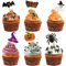 FEPITO 120-teiliges Halloween-Dekorationsset – Zahnstocherflaggen & Marker für Partydekoration