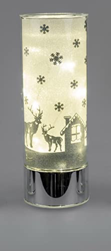 Deko-Licht stehend mit Wintermotiv u. Timer Weihnachten Dekoration Fenster Schmuck (25 cm)