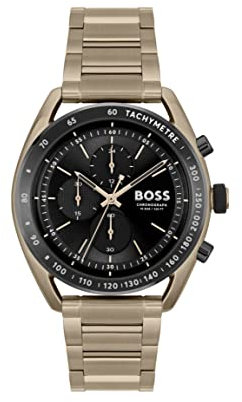 BOSS Chronograph Quarz Uhr für Herren Kollektion Center Court mit Beiges Edelstahlarmband - 1514027
