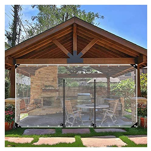 Panneaux Latéraux de Bâche Transparente Avec Fermeture Porte Éclair, Rideaux de Bâche Claire en Pvc Vinyle Imperméable Extérieur, Bâche Étanche Pergola, Avec Œillets ( Couleur : WxH , Taille : 270x200