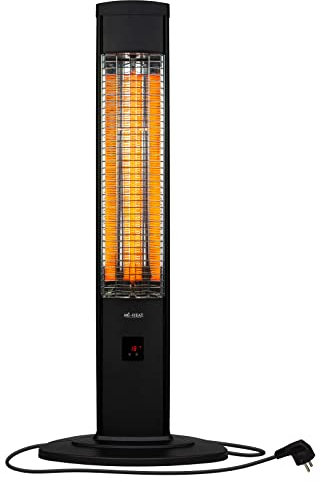 Mi-Heat Chauffage radiant infrarouge sur pied Chauffage de terrasse SIH-2000R, 1000-2000 watts sélectionnables sur 4 niveaux, minuterie 9h, télécommande
