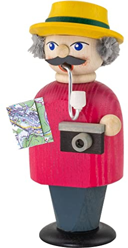 Seiffener Volkskunst Räuchermann Tourist, 14 cm hoch, original Erzgebirge von Seiffener Volkskunst