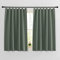 PONY DANCE Kurze Gardinen Kinderzimmer Fenstergardinen mit Schlaufen Vorhang Kälteschutz Verdunklungsvorhänge Blickdichte Vorhänge Graugrün Schlaufenschal 2er Set H 145 x B 140 cm