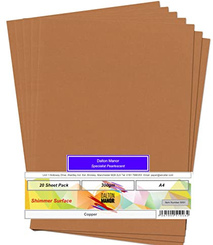 Dalton Manor Kupfer-Perlglanz-Karton, A4, 300 g/m², 20 Stück