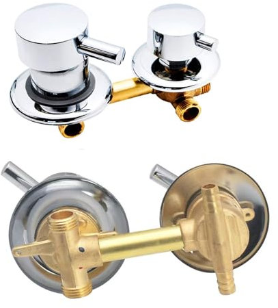 2/3/4/5 Voies Mitigeur Robinets de douche, Laiton Robinets de bain Entraxe 9cm/10cm/12,5cm/14,5cm, Mitigeur Salle Bain pour Cabine Ou Hammam (9cm,Intubation 2 Sortie)