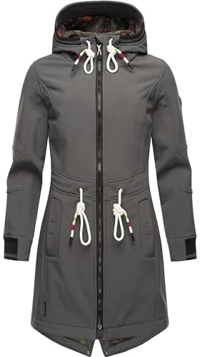 MARIKOO Damen Übergangsjacke Softshellmantel mit Kapuze Mount Furnica XS-3XL