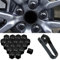 YSOLDA Auto Radschraubenkappen für Suzuki SX4 Swift Alto Liane Grand, Radbolzen Radmutterkappe Radschrauben Kappen Radmuttern Nut Abdeckkappe Schraubenabdeckung,B/Black-C/21mm