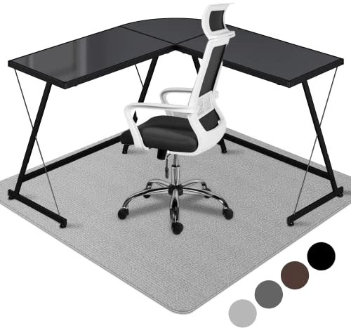 Schreibtischstuhl Unterlage | 140x160cm Bürostuhlmatte/Unterlage für Stühle | Kratzfest Bodenmatte Stuhlunterlage | Bodenschutzmatte für Laminat, Parkett und Hartböden Hellgrau