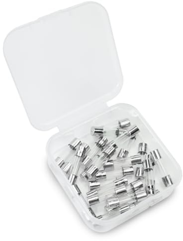 Innfeeltech 25pcs Fast Blow Glass Fuses 5 * 20mm 250V 2A Quick Tube Fuse Assortment Kit