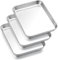 HaWare Baking Tray Set of 3, Small Stainless Steel Oven Cookie Sheet Pan, 26.5 X 20.5 X 2.5 cm, Idea for Baking/Cooking/Serving, Healthy & Non Toxic, Mirror Finish & Dishwasher Safe
