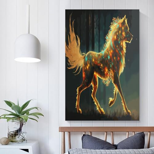 XJmoney Drucke – Bunte Neon-Clown-Kunstdrucke auf Leinwand | Abstrakte Bilder, Gemälde | Fertig zum Aufhängen, 50 x 75 cm (20 x 30 Zoll)