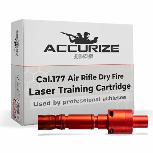 Accurize Cal .177 Luftgewehr-Trockenfeuer-Laser-Trainingskartusche, passt in Kompensator/Sichtverlängerung, hält 30.000 Schuss und punktgenaue Genauigkeit, nicht für Luftpistolen geeignet
