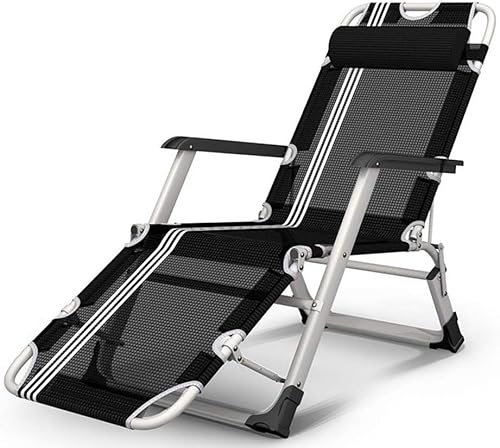 Liegestühle Premium gepolsterter Zero-Gravity-Stuhl – robuste, zusammenklappbare und verstellbare Sonnenliege für den Außenbereich mit Kopfkissen – aus Stahlrahmen für Terrasse, Wintergarten oder