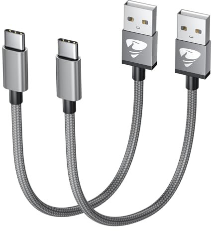 Aioneus USB C Kabel Kurz 0.5m 2 Stück Ladekabel USB C Nylon USB A auf USB Typ C Kable 3A Schnellladekabel USB C Ladekabel für Samsung Galaxy S24/S23/S22/S21/S10/S20/A50/A20e, Huawei P30,Google Pixel