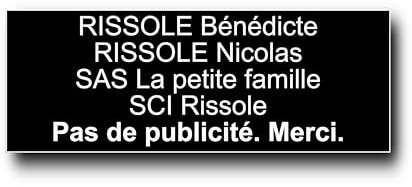Plaque Boite aux Lettres Personnalisable - 12x5 cm - 1 à 6 Lignes - Etiquette Boite aux Lettres - Sonnette - Porte - Autocollant - Plaques avec Nom - Gravée (Noire)