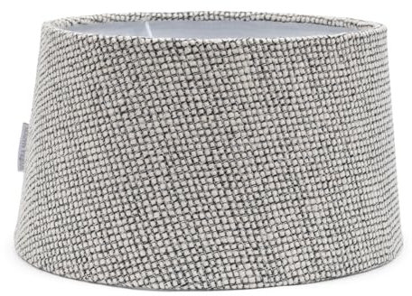 Riviera Maison Lampenschirm Schwarz/Weiß, Lampenschirme für Tischlampen, Dekorative Lampe Rund - Lanier Melange-Stoff - Seide, Eisen - Handgefertigt - (ØxH) 30x17