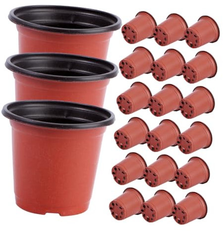 Kisangel 120 Pièces Pot de semis Pots de repiquage Pot de tomates Pot de Fleur Pot de Plantation Pots de Fleurs Pot d'orchidée Pots de Plantation Pots de pépinière en Plastique PP Rouge