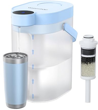 Waterdrop FreshTaste ๐๐๐๐จ๐ฅ๐๐ข๐ญ๐จ๐ซ๐ ๐'๐๐๐ช๐ฎ๐ Caraffa Filtrante Elettrica L'Acqua, Dispenser Filtrante L'Acqua 4L per Frigorifero, Riduce Calcare, Cloro, Purifica, Blu (Filtro: WD-EWFS)