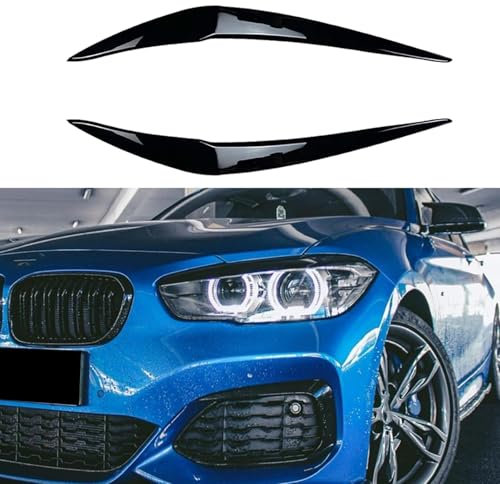 LXBSXY 2 Stücke Auto ABS Scheinwerfer Augenbrauen für BMW F20 F21 1 Series 116i 118i 120i 125i 128i Hatchback, Abdeckung Wimpern, Kopflicht Aufkleber Autoscheinwerfer Stirn, Außen Styling Zubehör