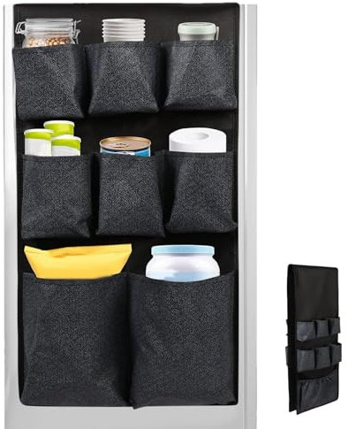 Kühlschrank-Caddy mit Taschen, Schlafsaal-Organizer, Besteck-Aufbewahrungsregal, Getränke-Organizer, Papierwaren-Aufbewahrung, 160 x 32 cm für enge Bereiche wie Schlafsäle oder kleine Küchen.