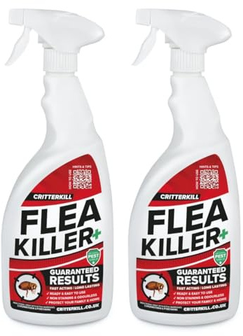 CritterKill Professional Flea Killer Spray | Guaranteed Results | Used by Pest Controllers 2 x1L