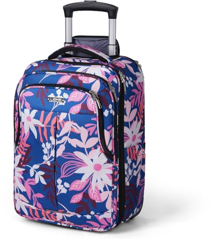 Lekeinchi 17.3 Laptop Bag with Wheels - Waterproof Rolling Briefcase Softside Hand Luggage with Wheels for Work,Travel,Business (Florid)